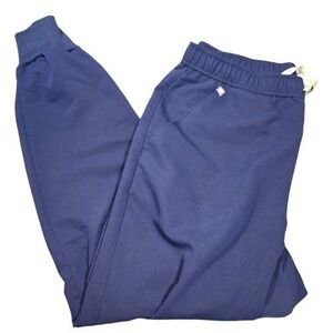 FIGS Tansen L Technical Collection Navy Blue Jogger Scrub Pants Stretch Nursing